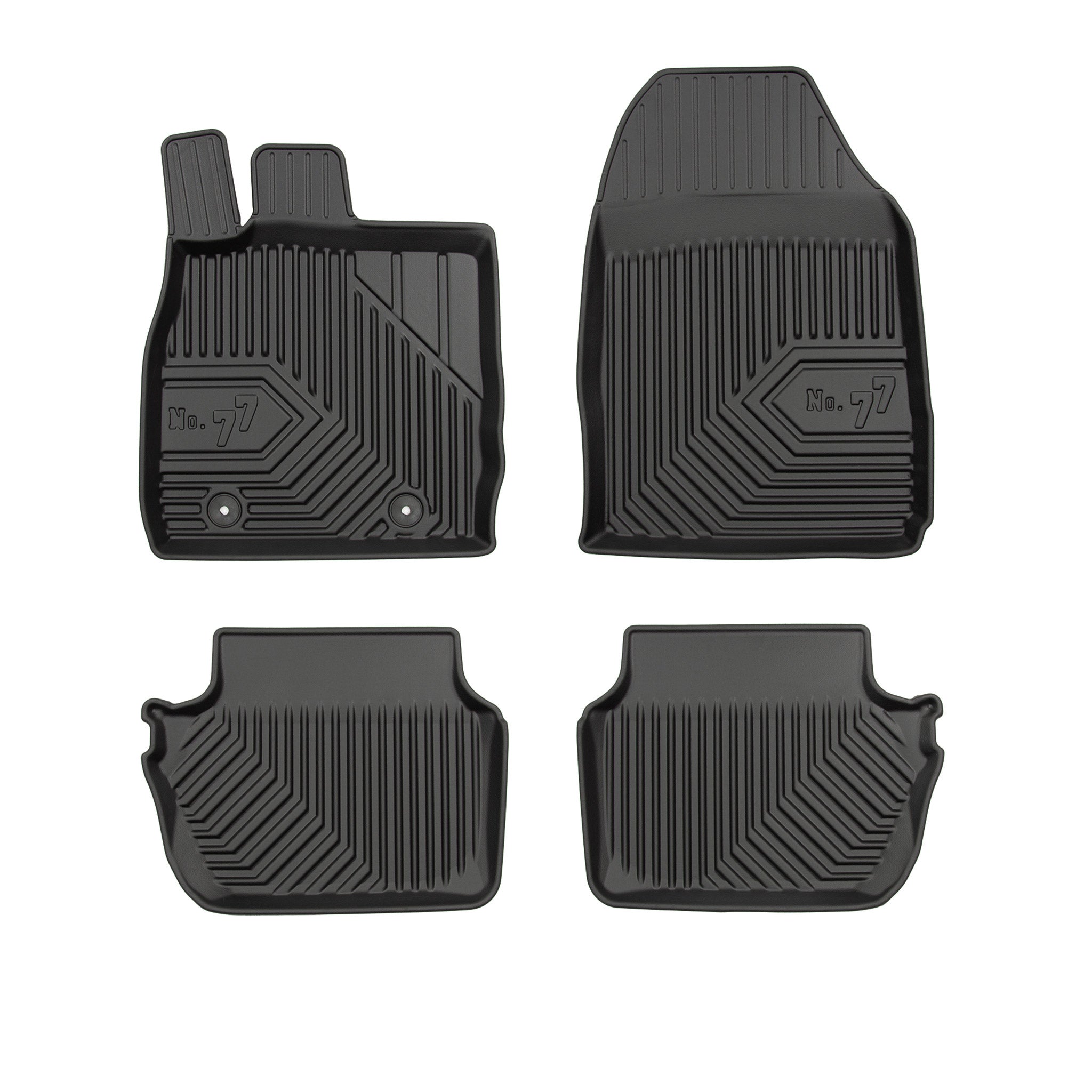 Fußmatten Gummimatten No.77 für Ford Fiesta mk6 2008-2017 TPE Schwarz 4 Teile