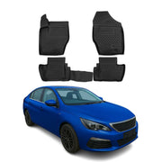 OMAC Gummimatten Fußmatten für Peugeot 408 2010-2014 TPE Automatten Schwarz 4x