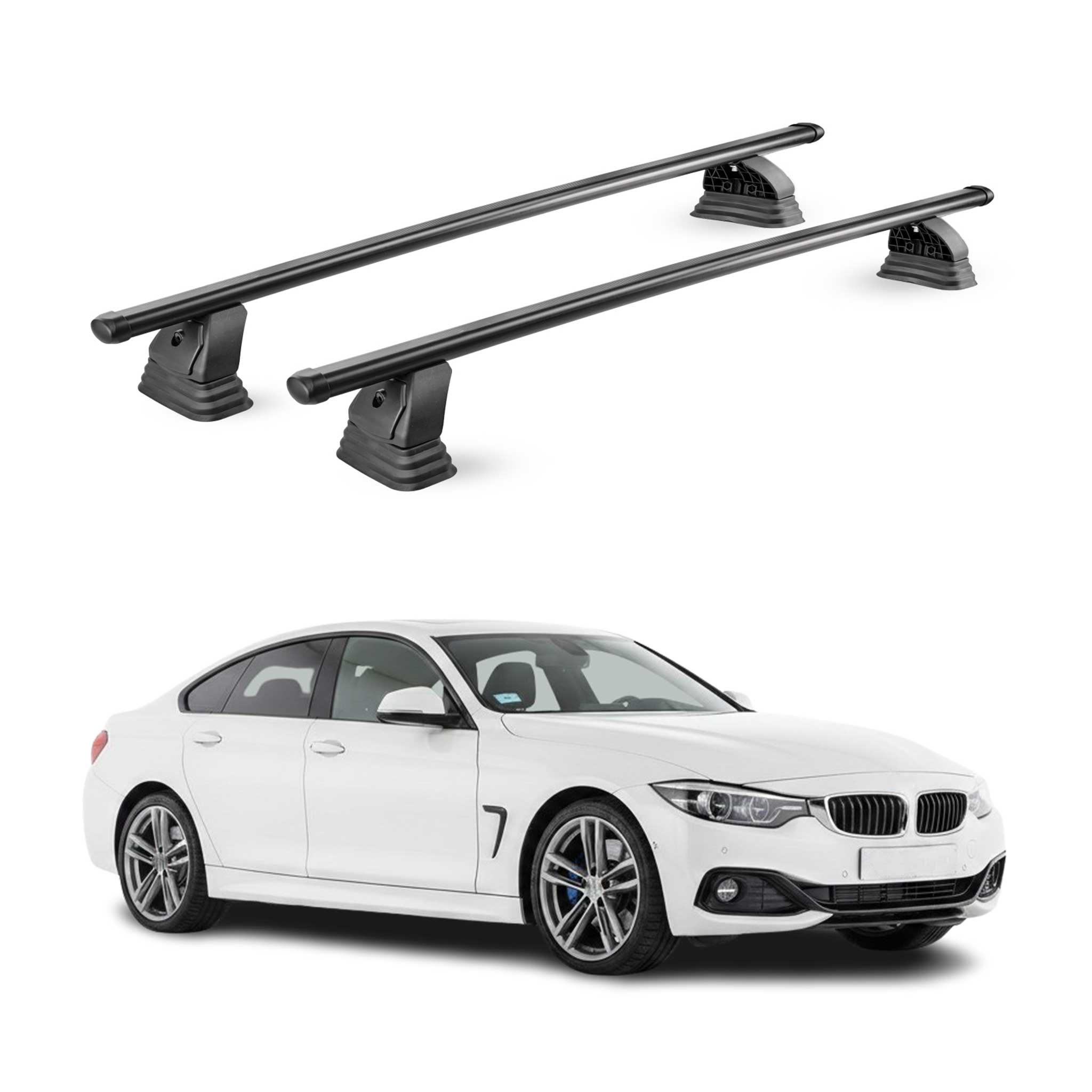 Stahl Dachträger für Bmw 4er Gran Coupè F36 2014-2020 TÜV 75 kg 2tlg Schwarz