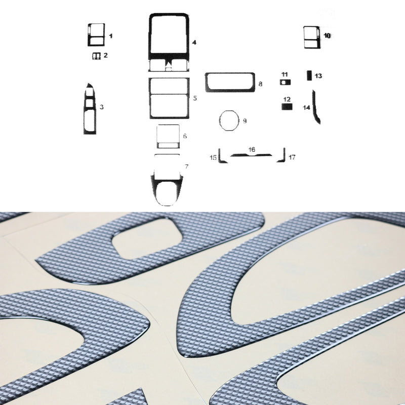 Innenraum Dekor Cockpit für VW Touran 2010-2015 Carbon Optik 17tlg