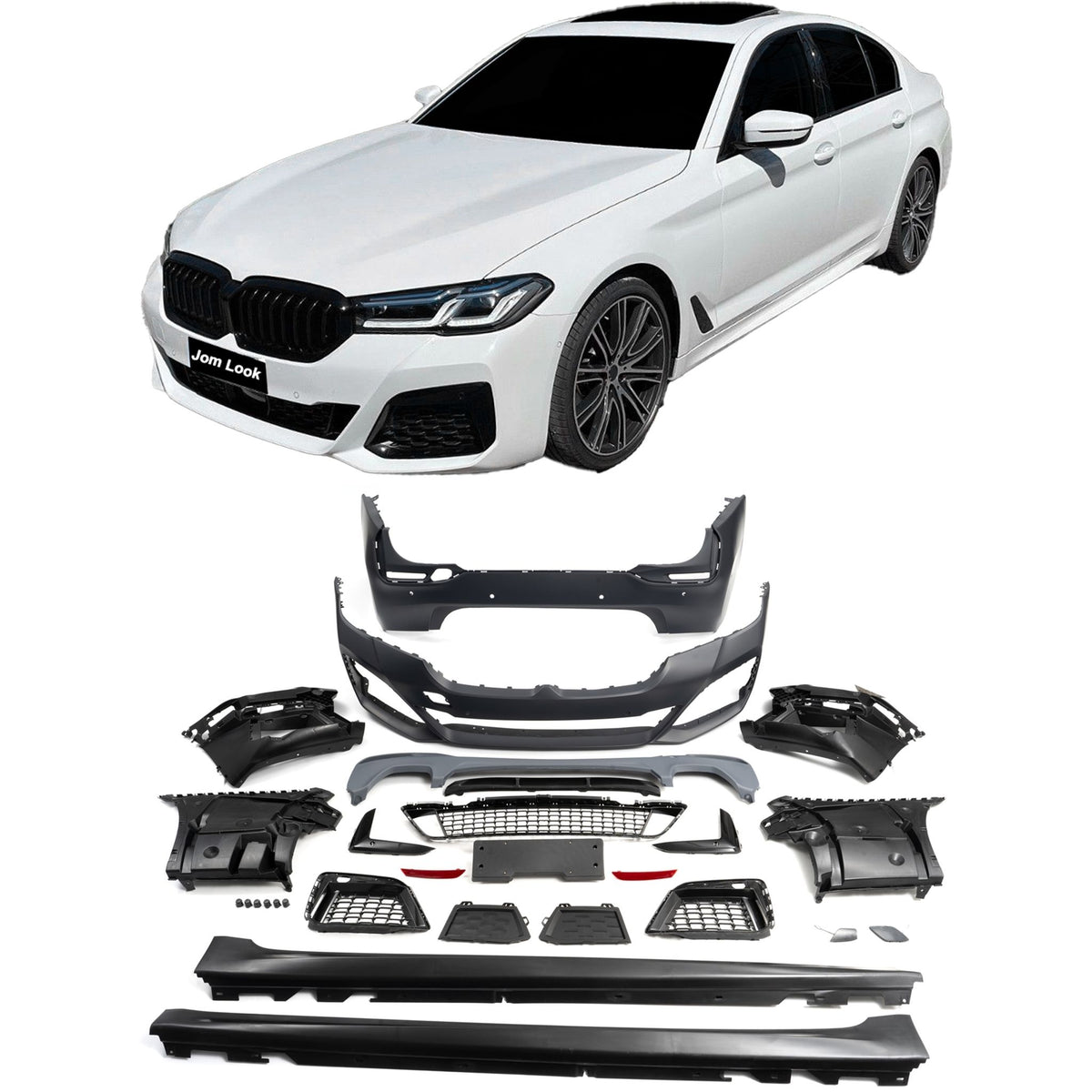 JOM Stoßstangen Kit & Seitenschweller für BMW 5er G30 LCI 2020- PDC Polypropylen