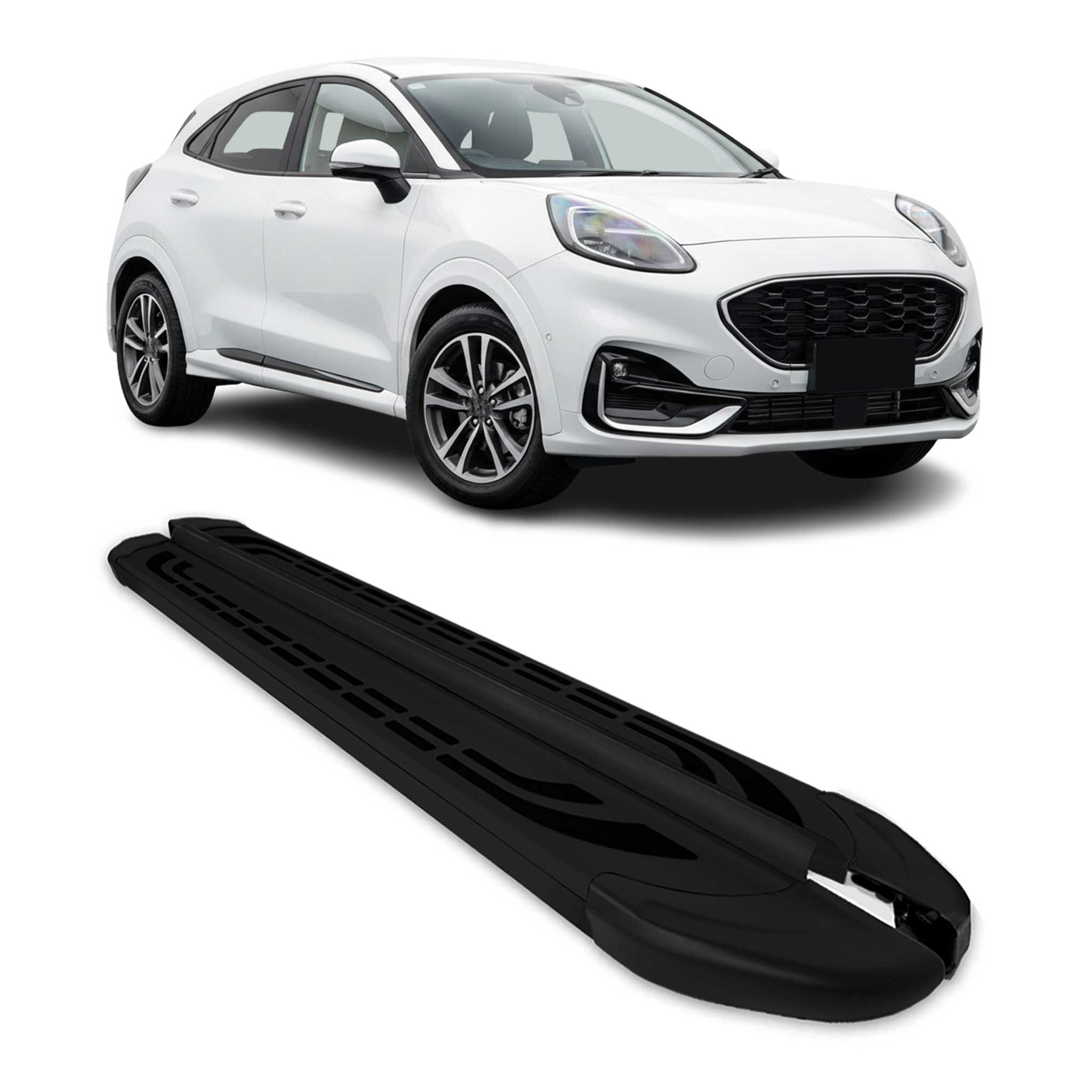 Trittbretter Seitenschweller Seitenbretter für Ford Puma 2019-2026 Alu Schwarz
