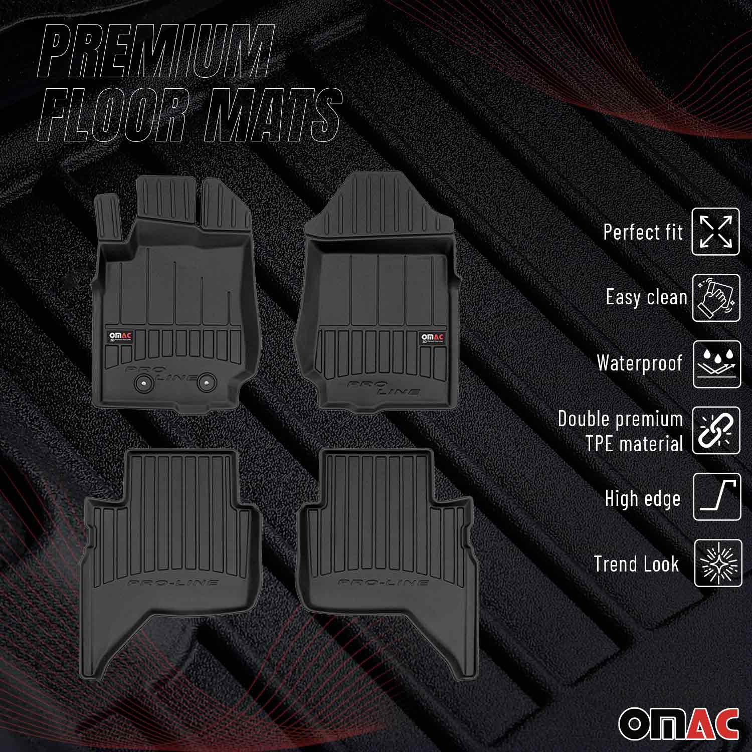 OMAC Gummi Fußmatten für Ford Ranger 2011-2024 Premium TPE Automatten Schwarz 4x