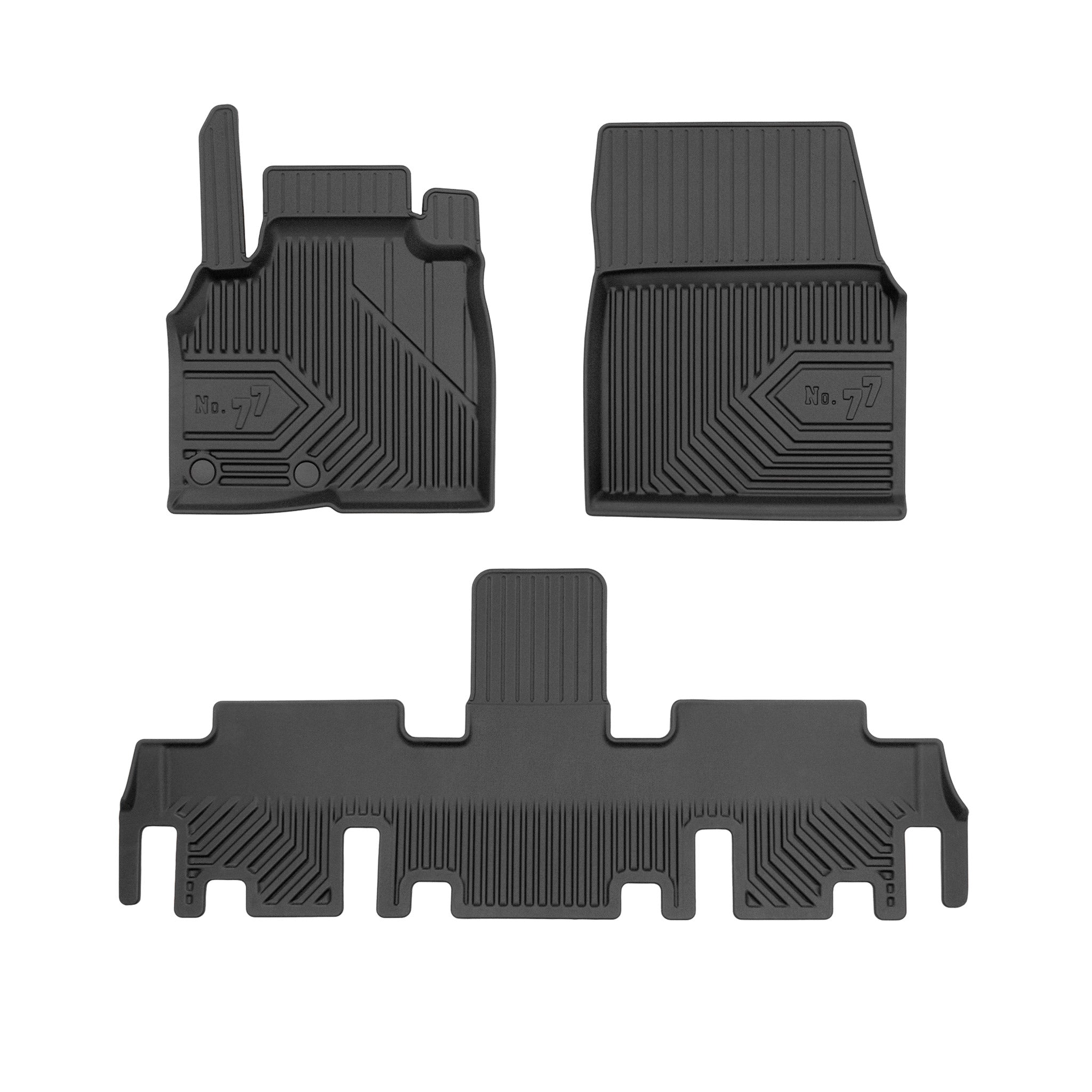 Fußmatten Gummimatten No.77 für Renault Espace IV 2002-2014 TPE Schwarz 3 Teile
