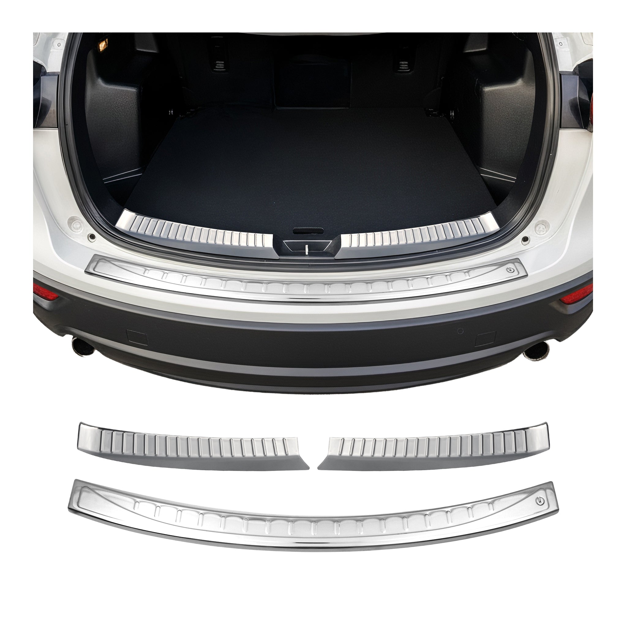 Ladekantenschutz & Stoßstange Satz für Mazda CX-5 2012-2017 Edelstahl Glänzend