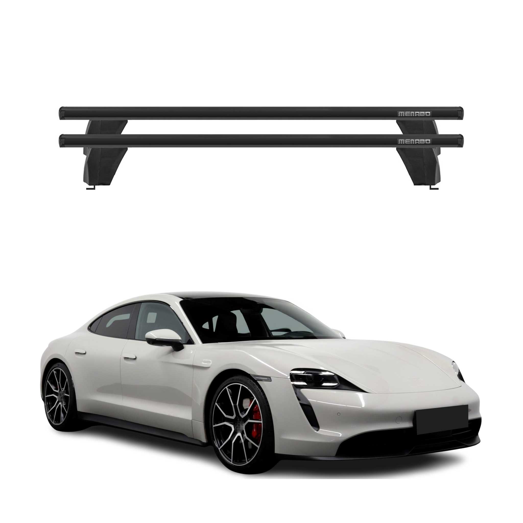 Menabo Dachträger Grundtäger für Porsche Taycan 2019-2026 75kg Alu Schwarz 2 tlg