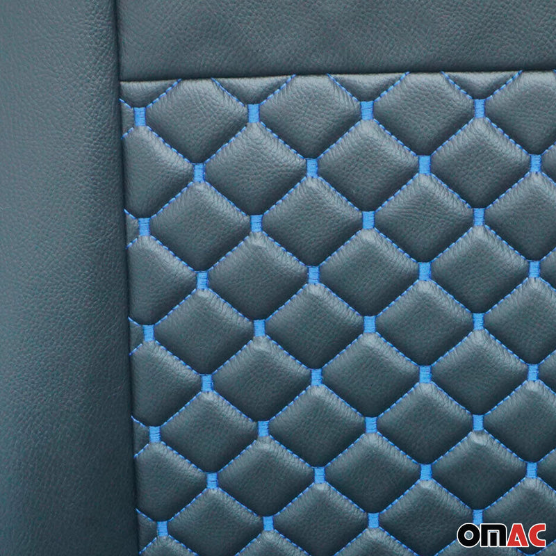 Sitzbezüge Schonbezüge für Mercedes Vito W447 2014-2025 Leder Schwarz Blau 2+1