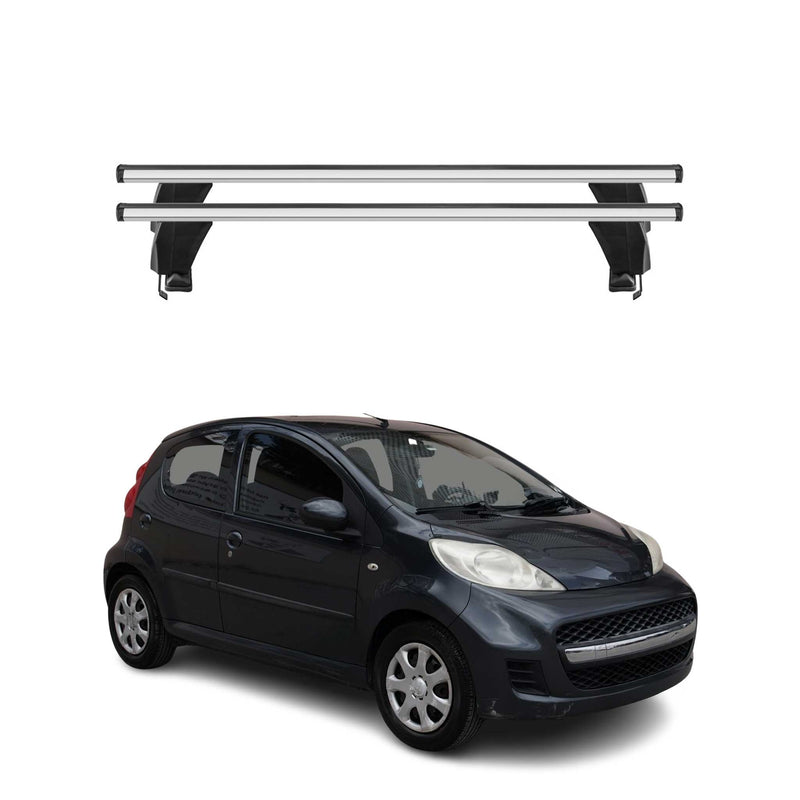 Menabo Dachträger Grundtäger für Peugeot 107 2005-2014 50kg Alu Silber 2 tlg
