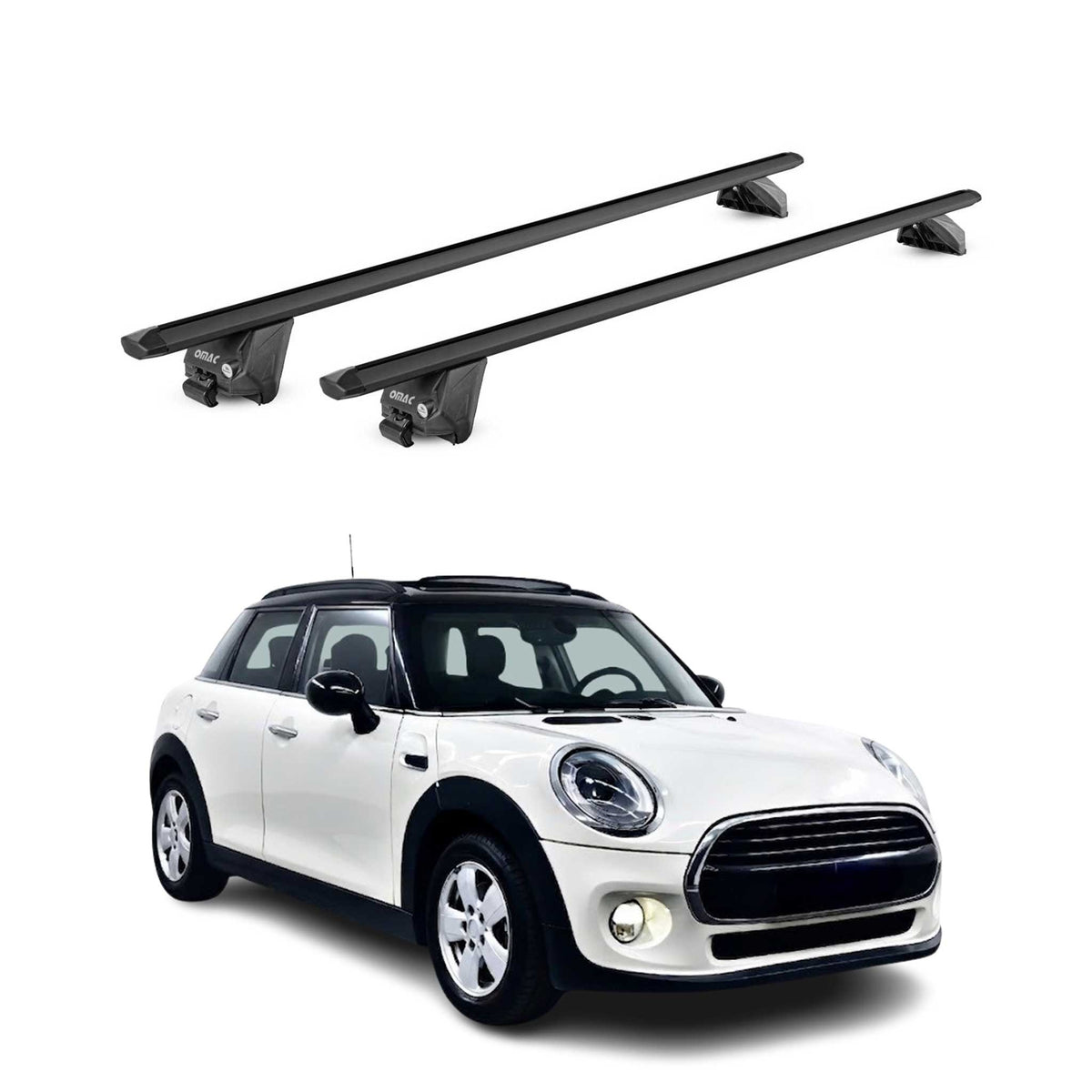 Dachträger für Mini Cooper F55 F56 2014-2023 100kg Aluminium Schwarz 2 tlg ABE