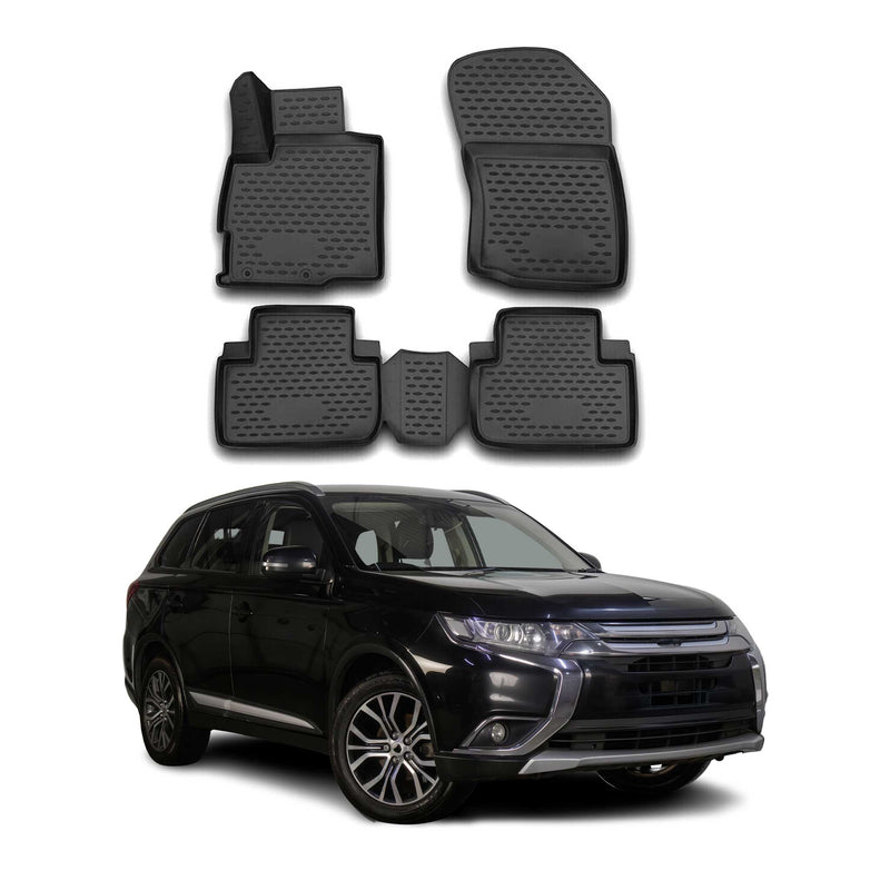 OMAC Gummimatten Fußmatten für Mitsubishi Outlander 2WD 2012-2025 TPE Schwarz 4x