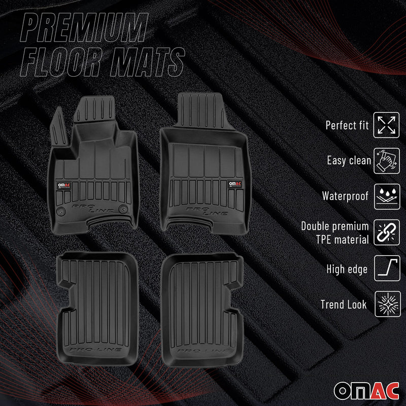 OMAC Gummi Fußmatten für Fiat Panda 2011-2025 Premium TPE Automatten Schwarz 4x