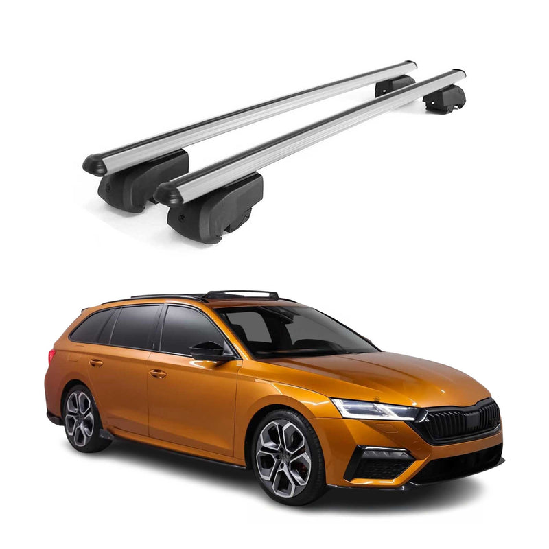 Dachträger Gepäckträger für Skoda Octavia Combi IV 2019-2023 ABE Alu Grau 2x