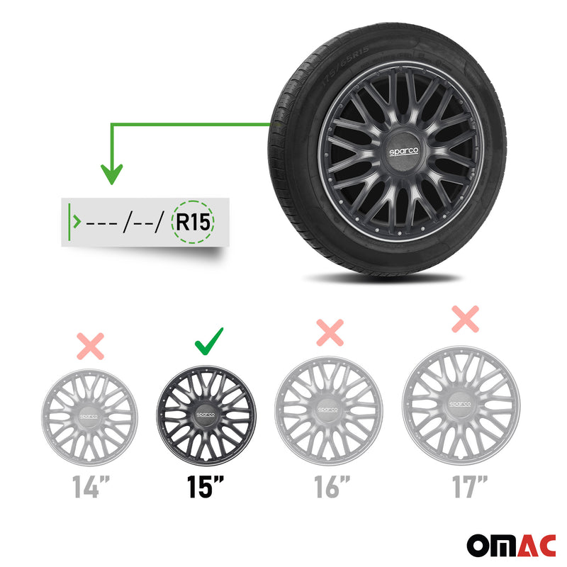 Sparco Radkappen 15 Zoll Roma Grau 4tlg