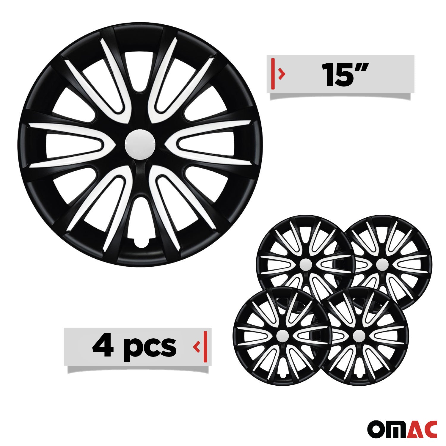 4x Radkappen Radzierblende Radblenden für 15" Zoll Stahlfelgen Matt Schwarz weiß