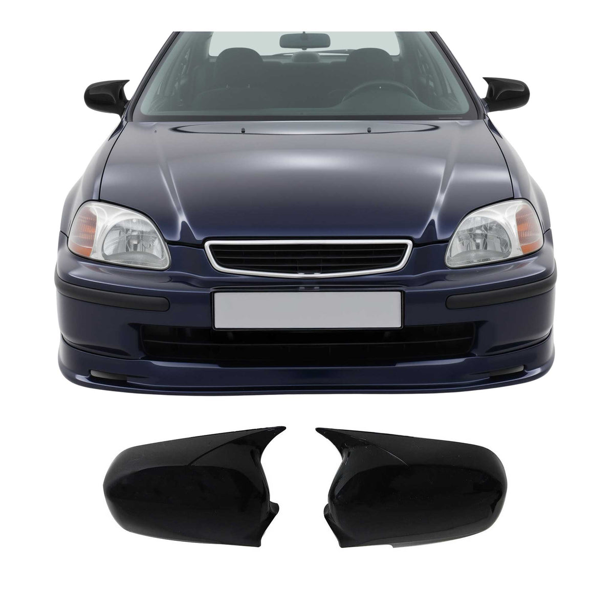 Spiegelkappen Spiegelabdeckung für Honda Civic Schrägheck 1997-1999 ABS Glanz