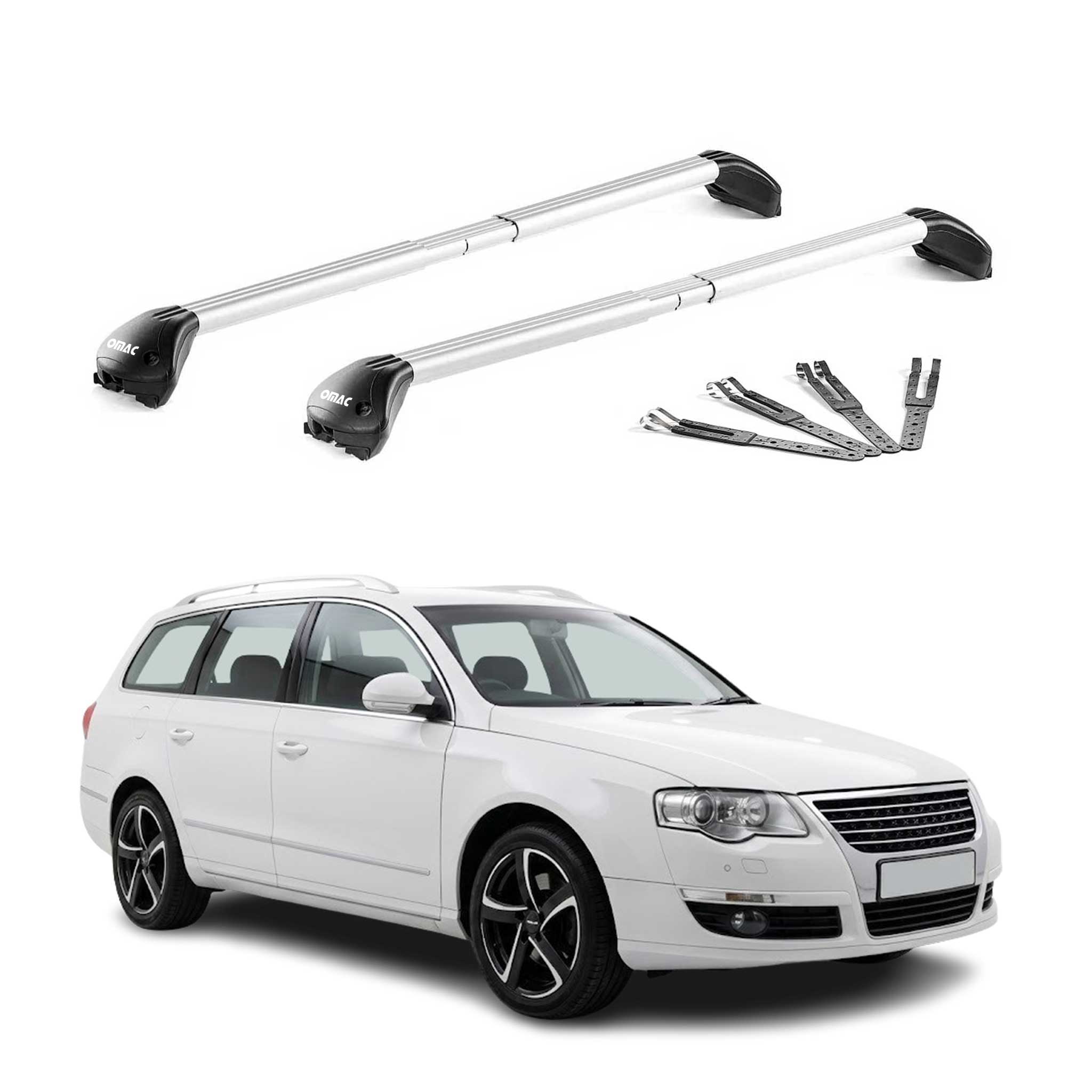 Dachträger Grundtäger für VW Passat B6 B7 Variant 2005-14 100kg Alu Grau 2x ABE