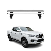 Menabo Dachträger Grundtäger für Renault Alaskan 2017-2021 50kg Alu Silber 2 tlg