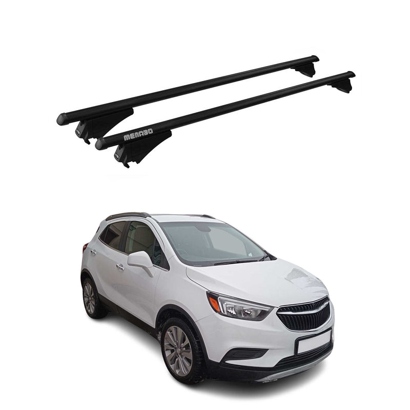 Menabo Dachträger Grundtäger für Buick Encore 2012-2016 75kg Alu Schwarz 2 tlg
