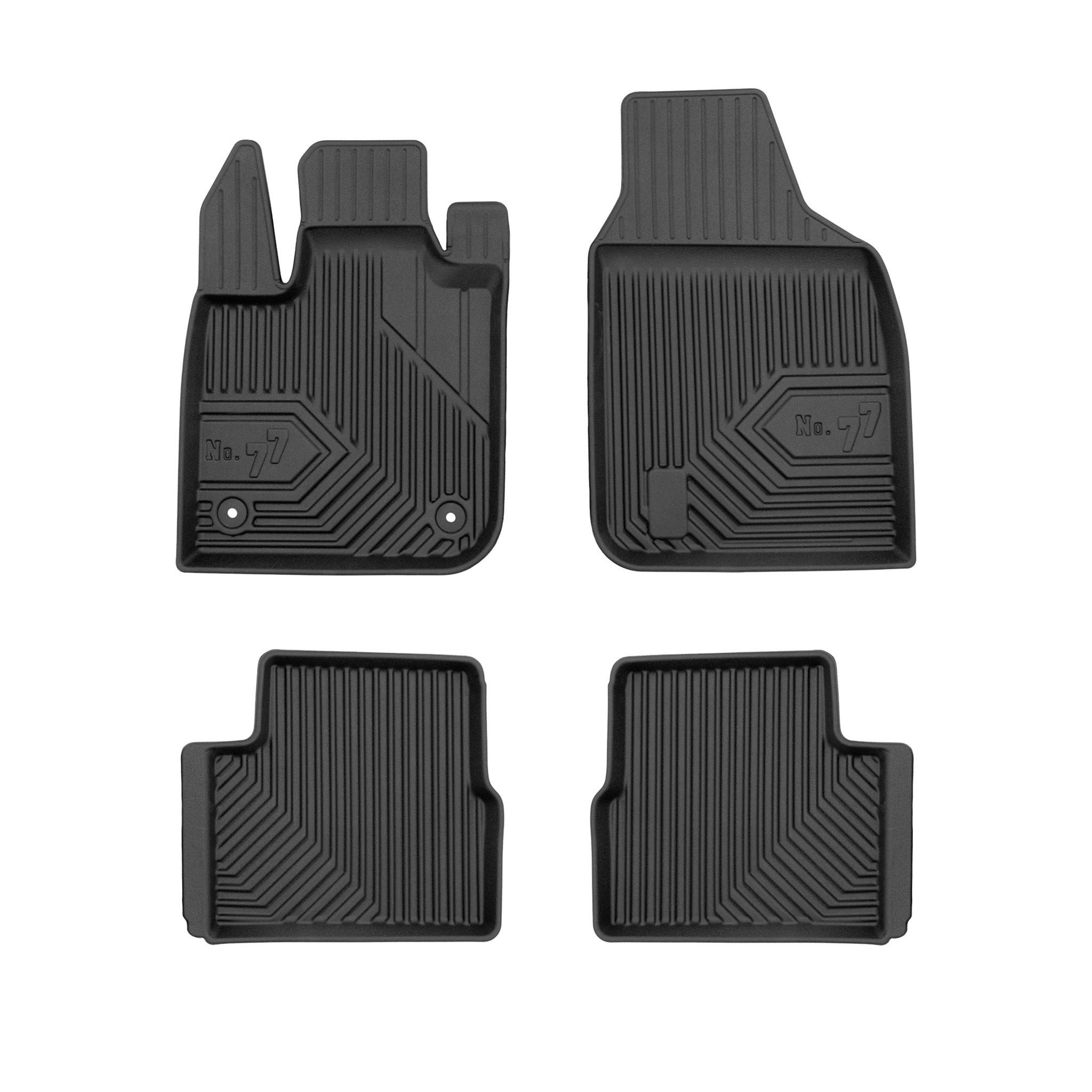 Fußmatten Gummimatten No.77 für Fiat 500E II 2020-2026 TPE Schwarz 4 Teile