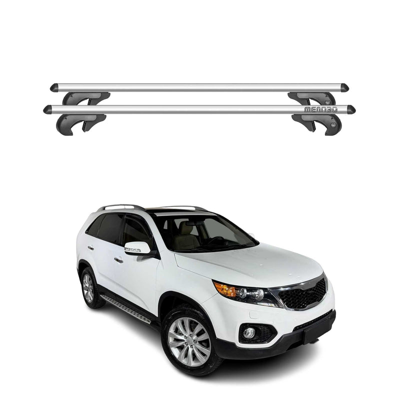 Menabo Dachträger Grundtäger für Kia Sorento 2009-2014 90kg Alu Silber 2 tlg