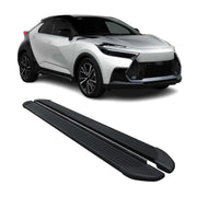 Trittbretter Seitenschweller für Toyota C-HR AX20 2023-2026 Schwarz Alu 2tlg
