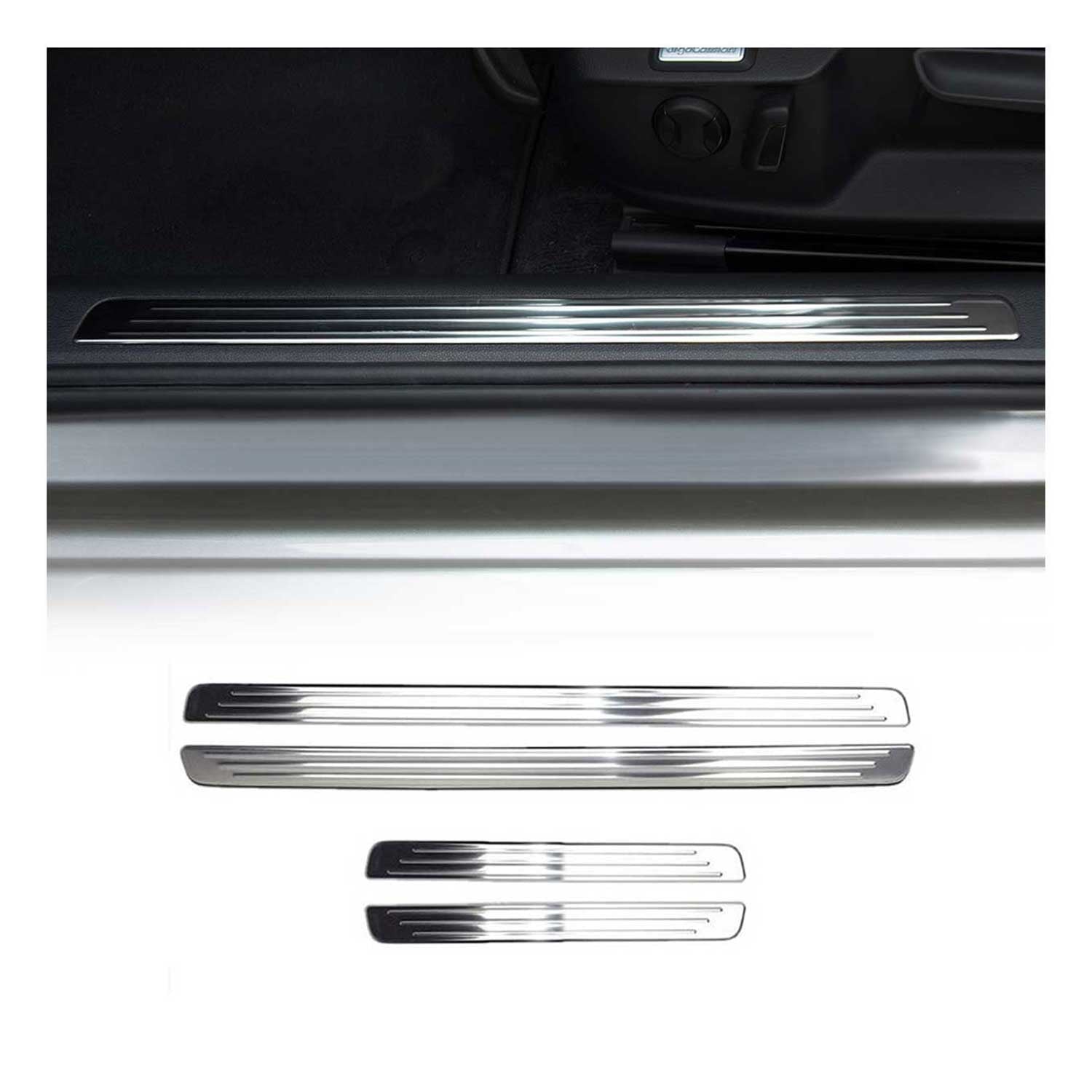 Einstiegsleisten Türschweller für VW Caddy 2010-2026 Edelstahl Chrom 4tlg