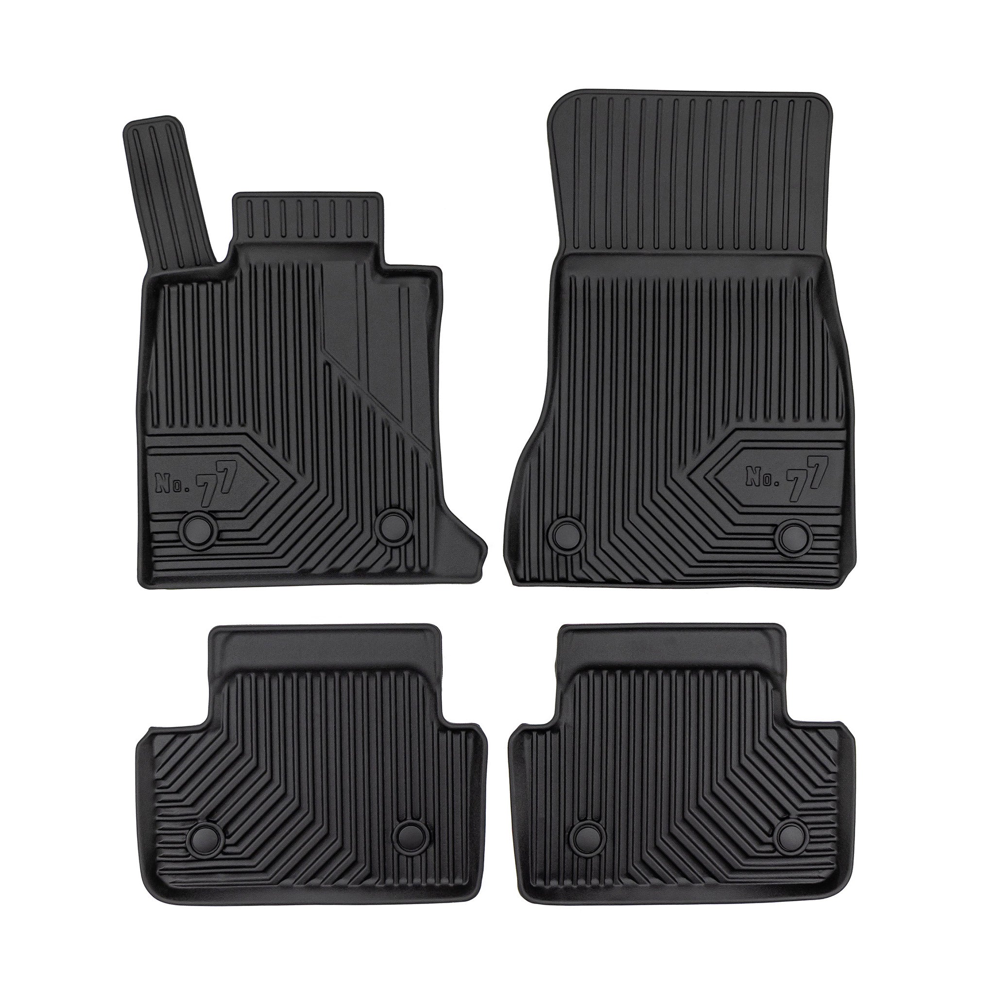 Fußmatten Gummimatten No.77 für BMW 5er G60 2024-2026 TPE Gummi Schwarz 4 tlg
