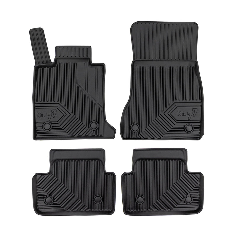 Fußmatten Gummimatten No.77 für BMW 5er G60 2023-2025 TPE Gummi Schwarz 4 tlg
