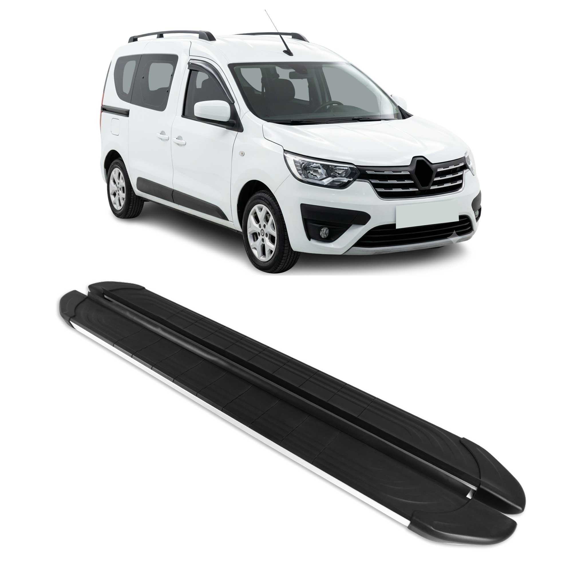 Trittbretter Seitenschweller für Renault Express 2021-2024 Alu Schwarz Grau