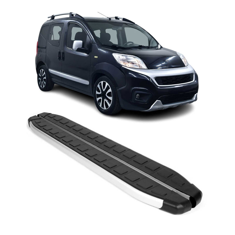 Seitenschweller Seitenbretter Trittbretter für Fiat Fiorino 2008-24 Alu Schwarz