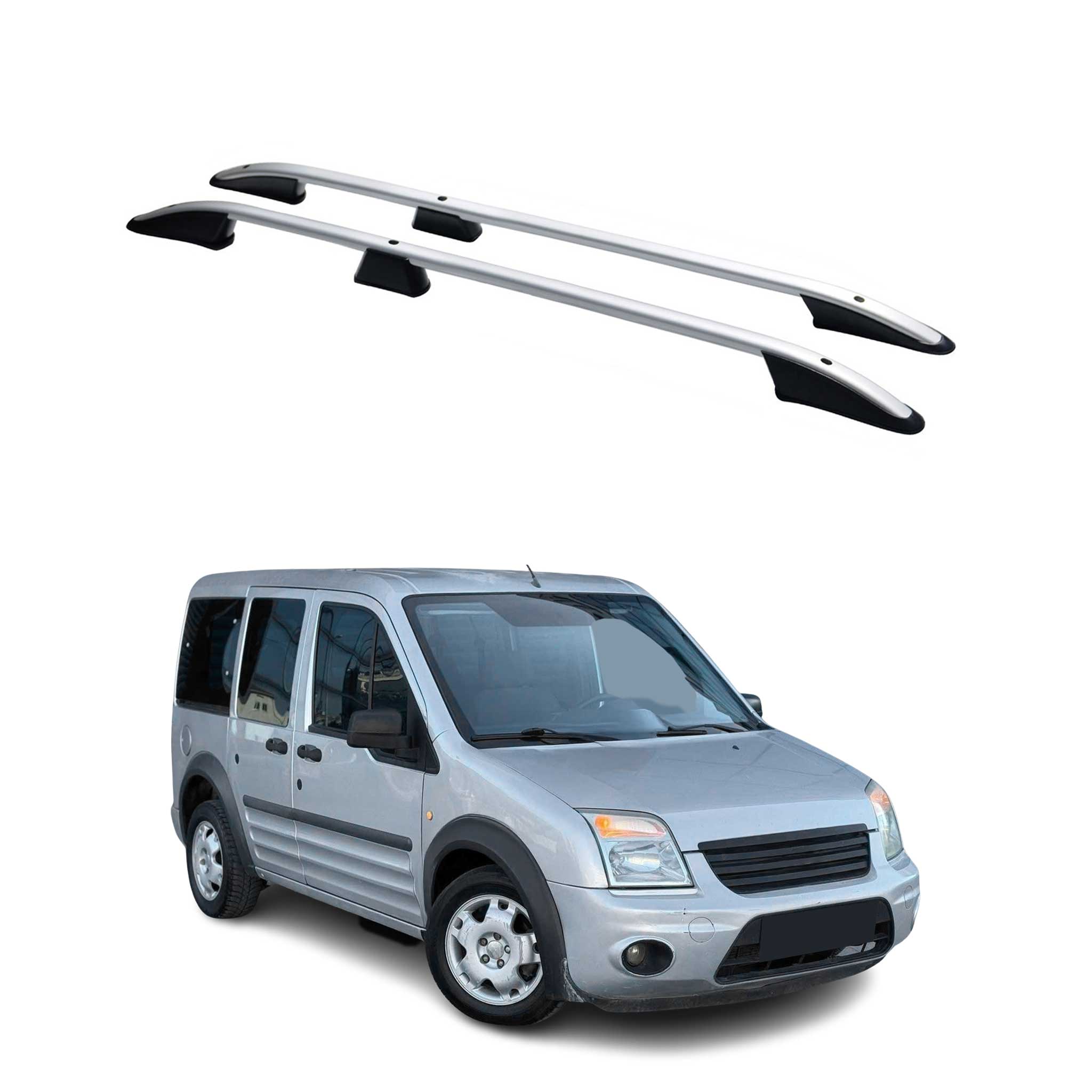 Dachreling Dachgepäckträger für Ford Connect 2002-2013 Kurzer Alu Silber 2x