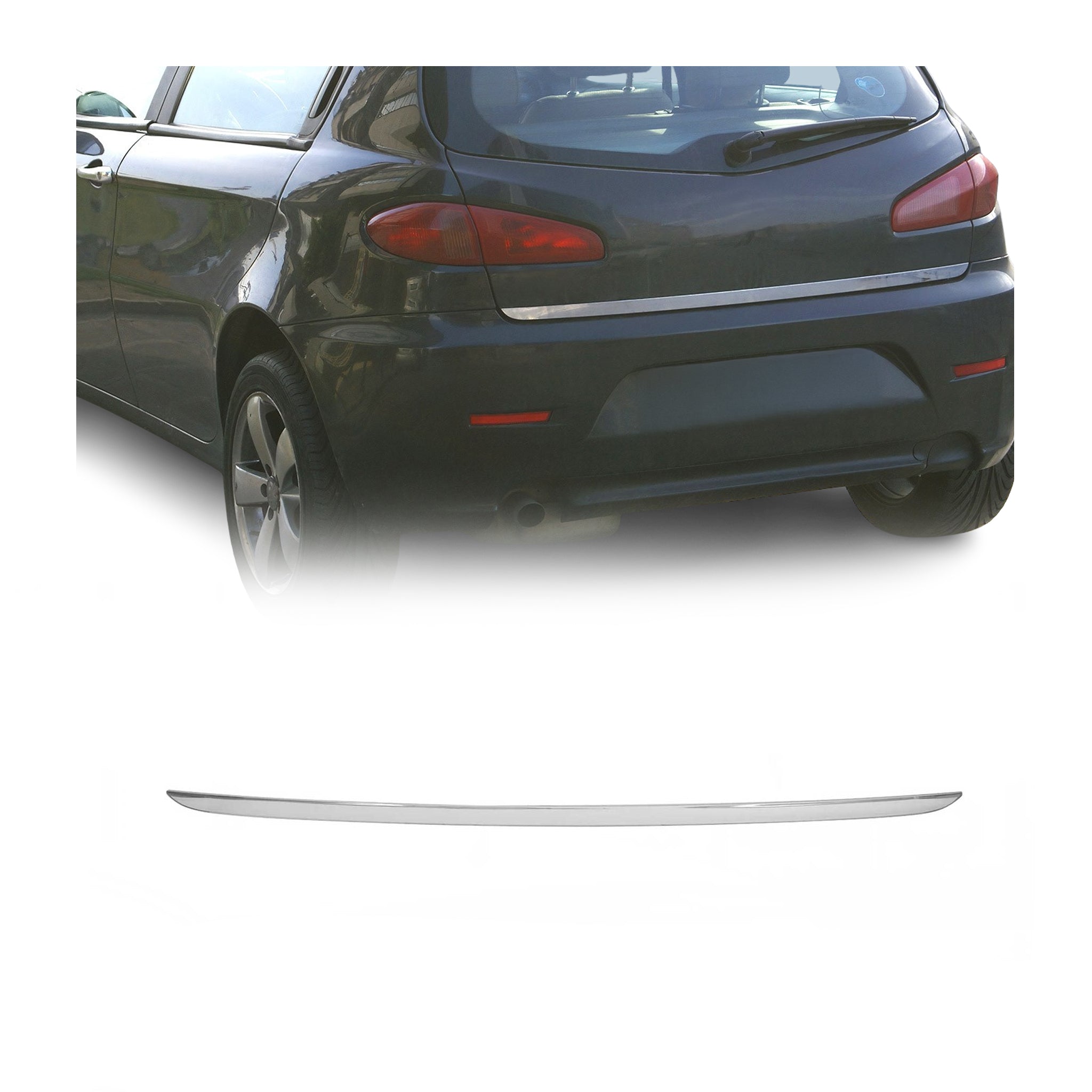 Kofferraumleiste Heckleiste für Alfa Romeo 147 2000-2010 Untere Edelstahl Chrom