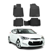OMAC Gummimatten Fußmatten für Hyundai Veloster 2011-2017 TPE Matten Schwarz 4x