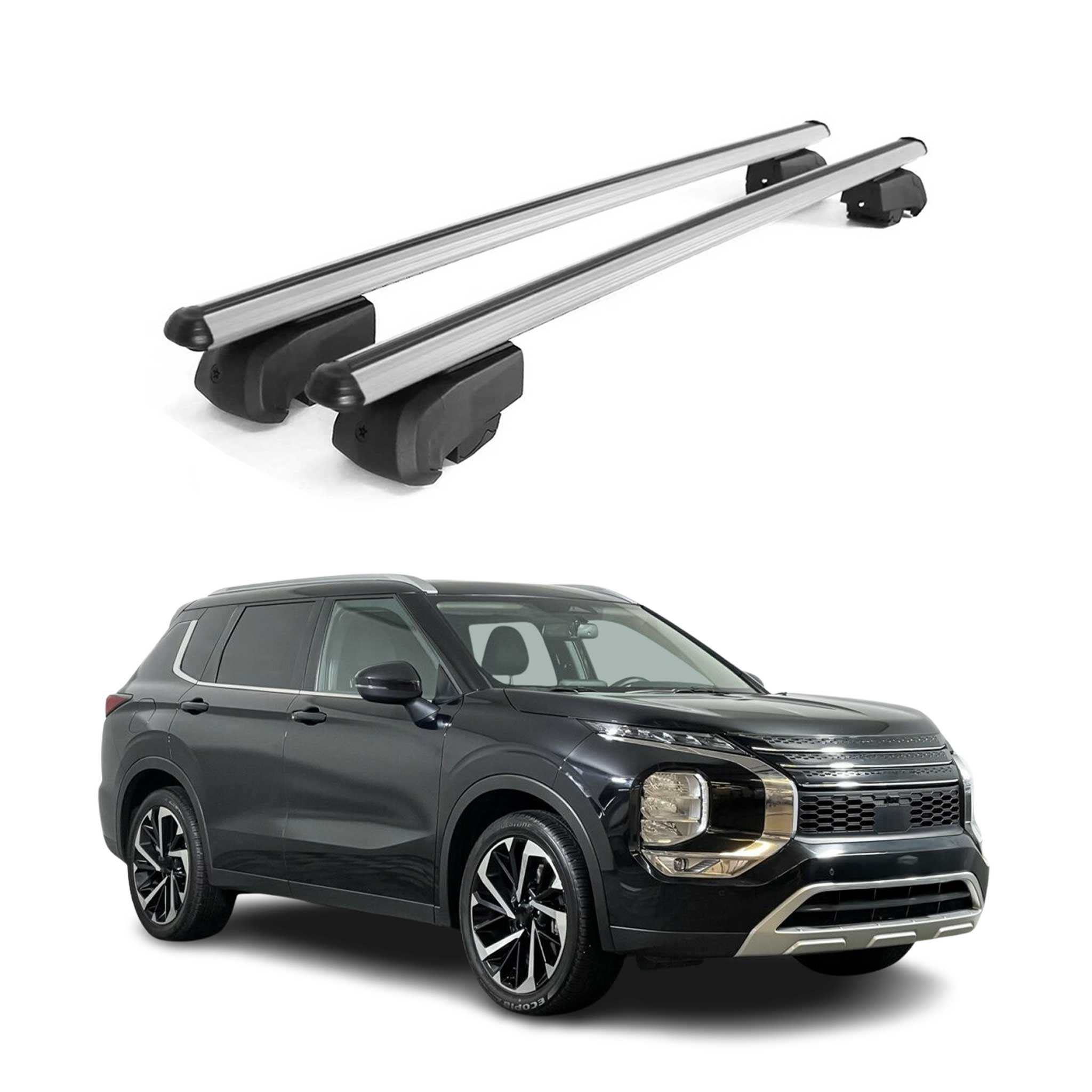 Dachträger Gepäckträger für Mitsubishi Outlander 2020-2021 ABE Alu Grau 2tlg
