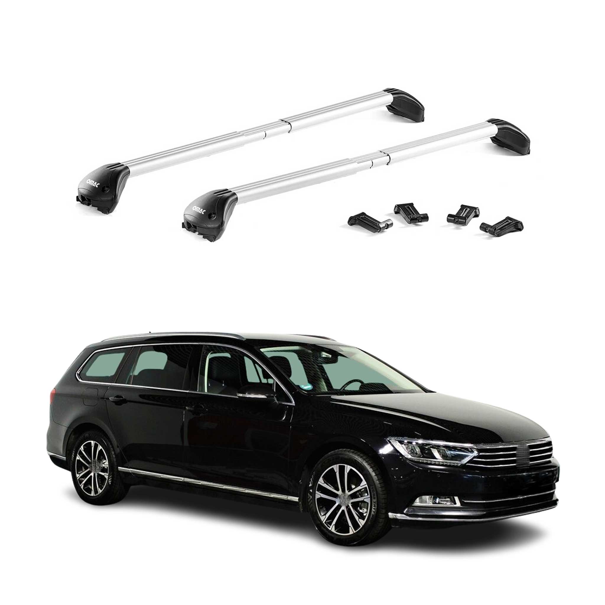 Dachträger Grundtäger für VW Passat Variant B8 2015-2023 100kg Alu Silber 2x ABE