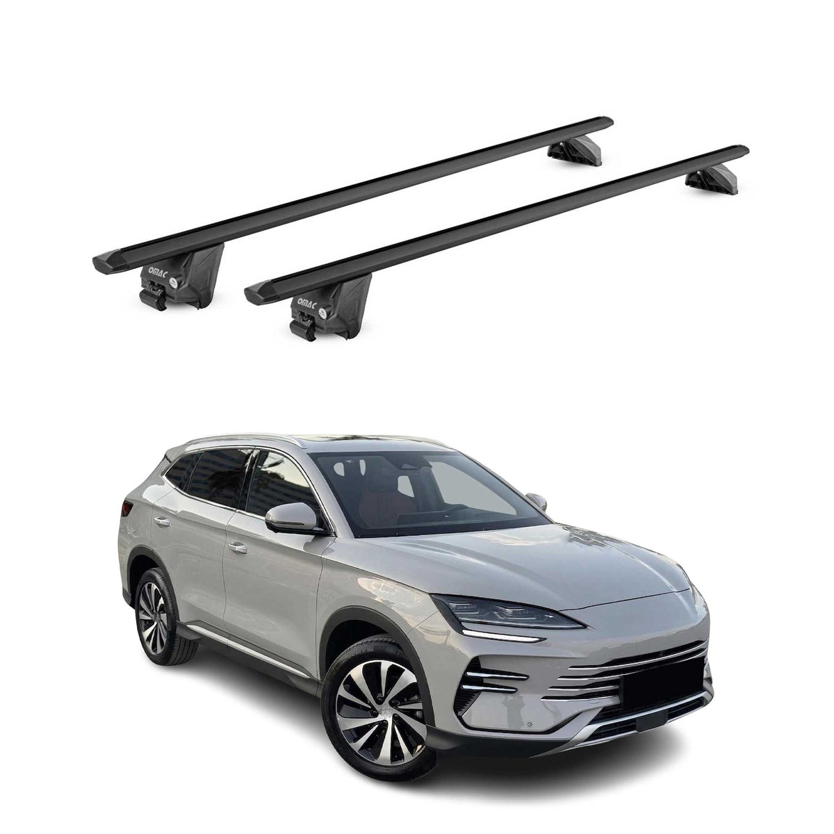 Dachträger Grundtäger für BYD Seal U SUV 2024-2026 100kg Alu Schwarz 2 tlg ABE