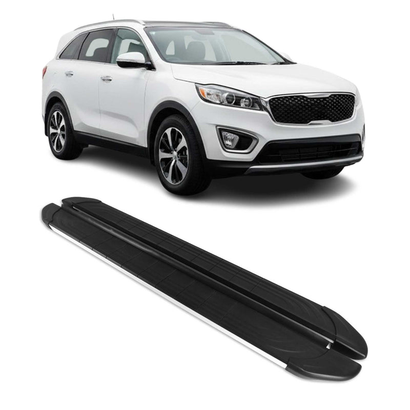 Trittbretter Seitenschweller für Kia Sorento 2012-2014 Aluminium Schwarz Silber
