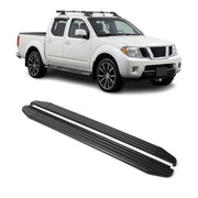 Trittbretter Seitenschweller für Nissan Navara II D40 2005-14 Aluminium Schwarz