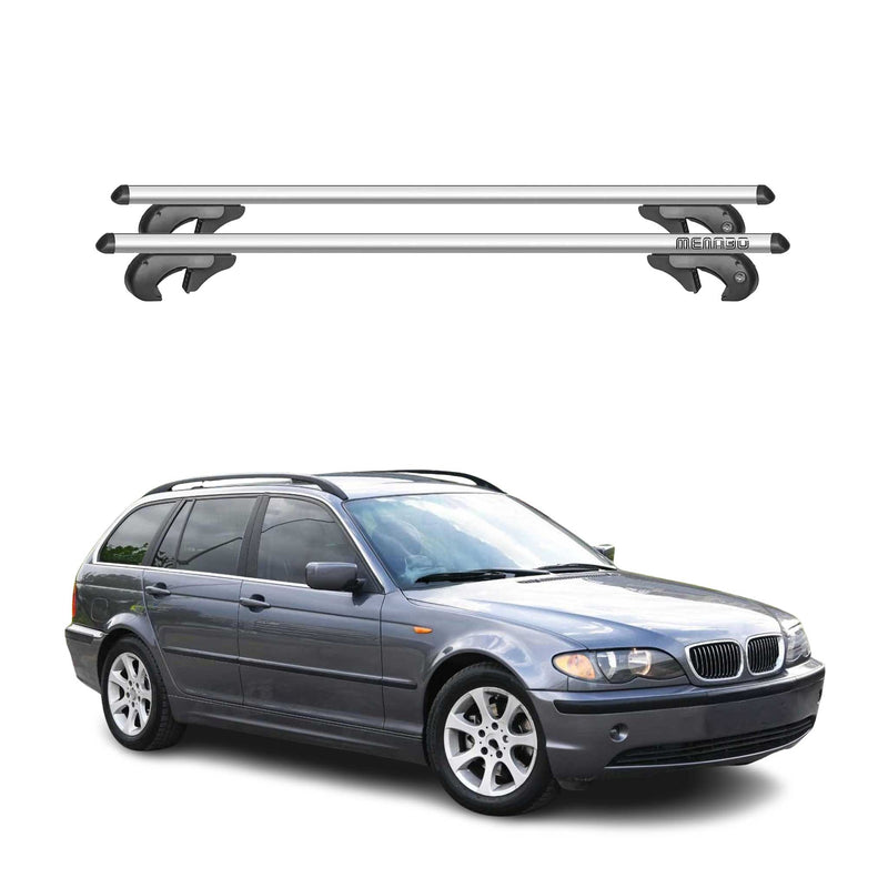 Menabo Dachträger Grundtäger für BMW 3er E46 Touring 1999-2005 90kg Alu Grau 2x