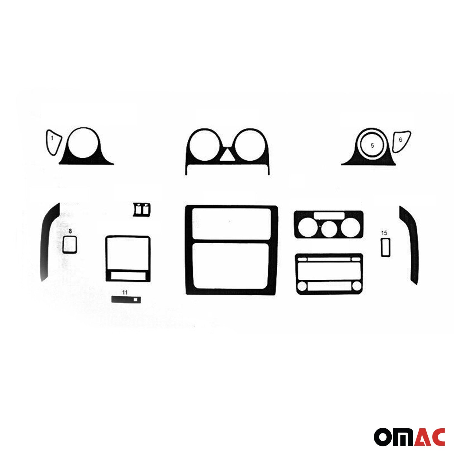 Innenraum Dekor Cockpit für VW Caddy 2003-2010 Titan Optik 16tlg