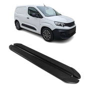 Seitenschweller Trittbretter für Peugeot Partner 2018-2026 Van L2 Schwarz 2 tlg