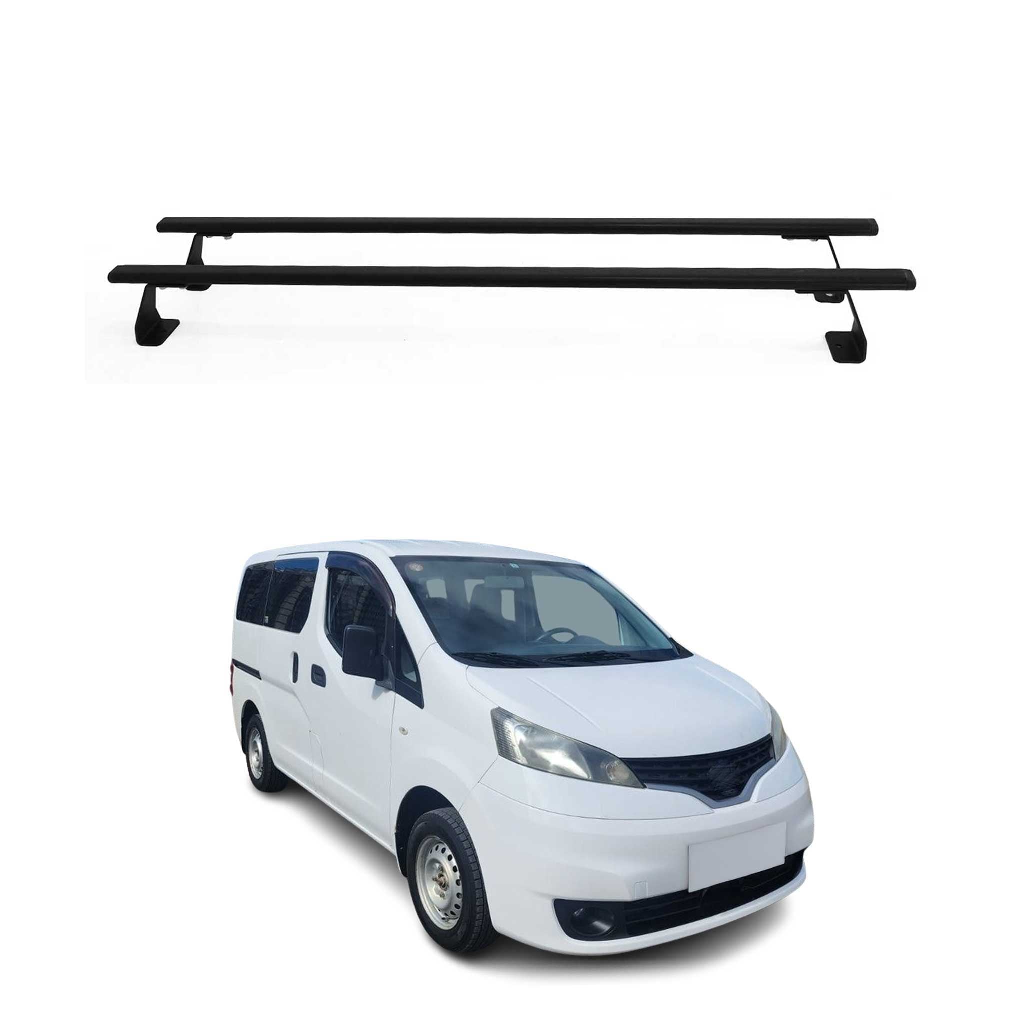 Dachträger Grundtäger für Nissan NV200 2009-2020 75kg Stahl Schwarz 2 tlg