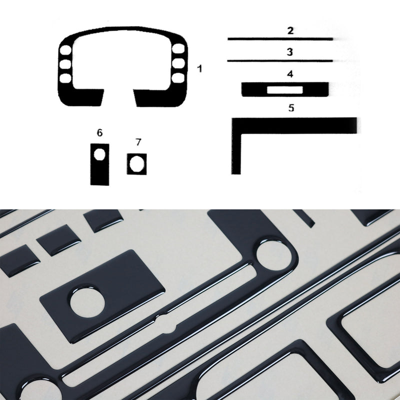 Innenraum Dekor Cockpit für Ford Transit 1995-1997 Piano Schwarz Optik 7tlg