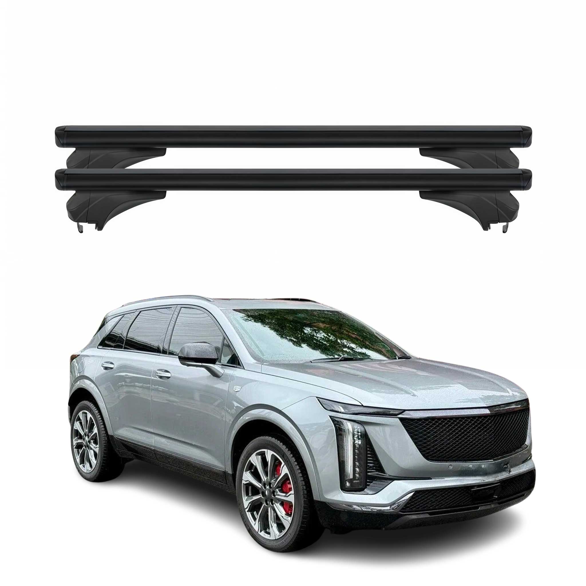 Menabo Dachträger Grundtäger für Cadillac XT5 2020-2024 Aluminium Schwarz 2 tlg