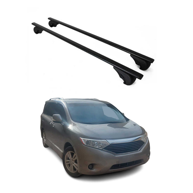 Dachträger Grundtäger für Nissan Quest 2011-2017 75kg Metall Schwarz 2 tlg