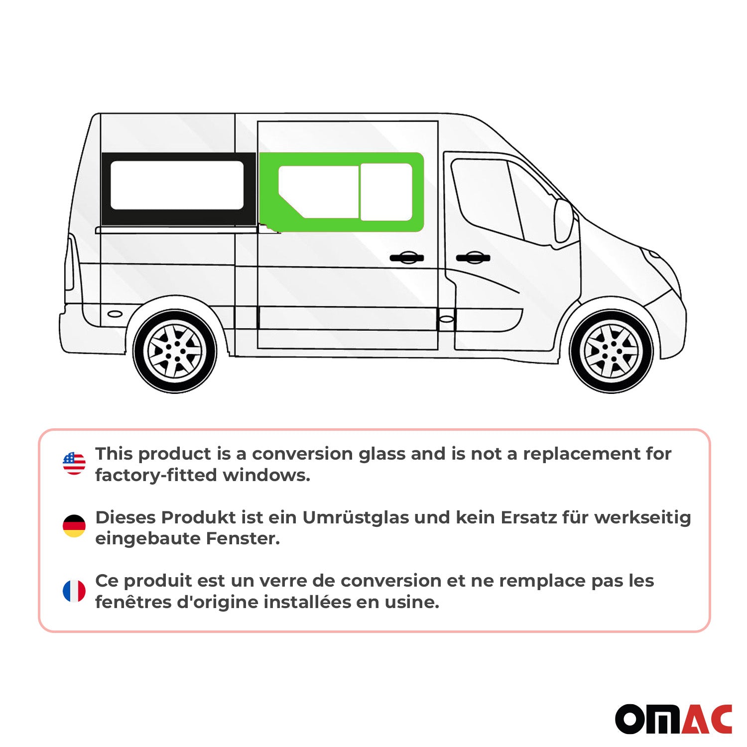 Seitenfenster Schiebefenster für Renault Master 2010-2024 Auto Rechts L1