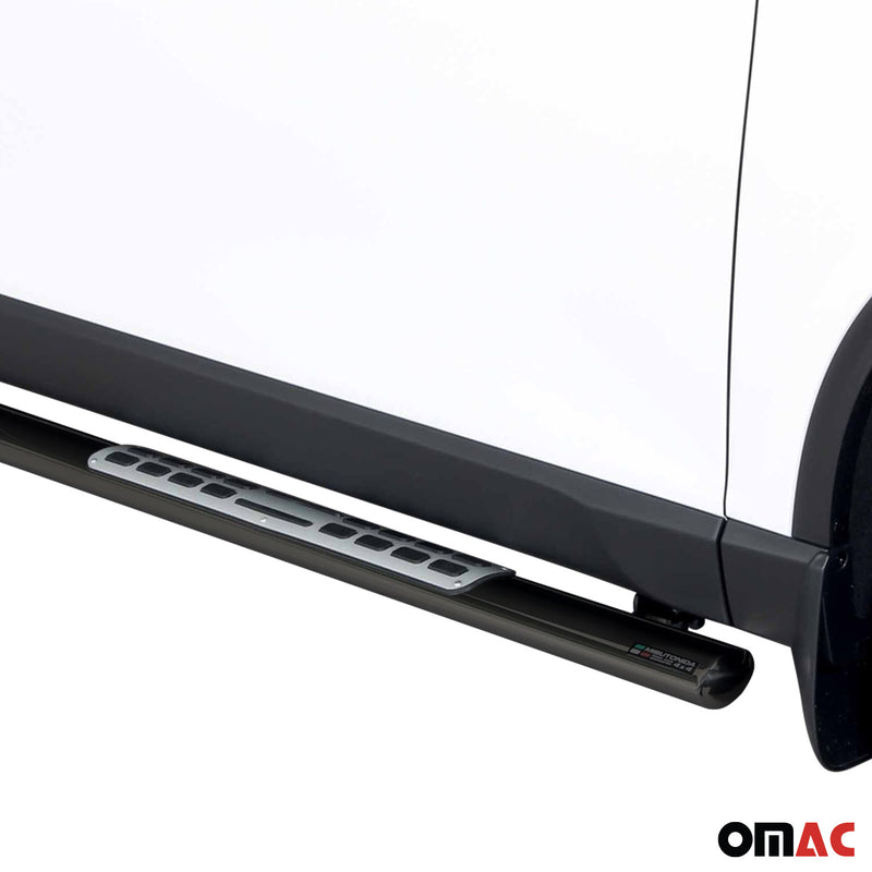 Edelstahl Seitenschweller Schwellerrohre für Ssangyong Musso 2018-2025 Schwarz