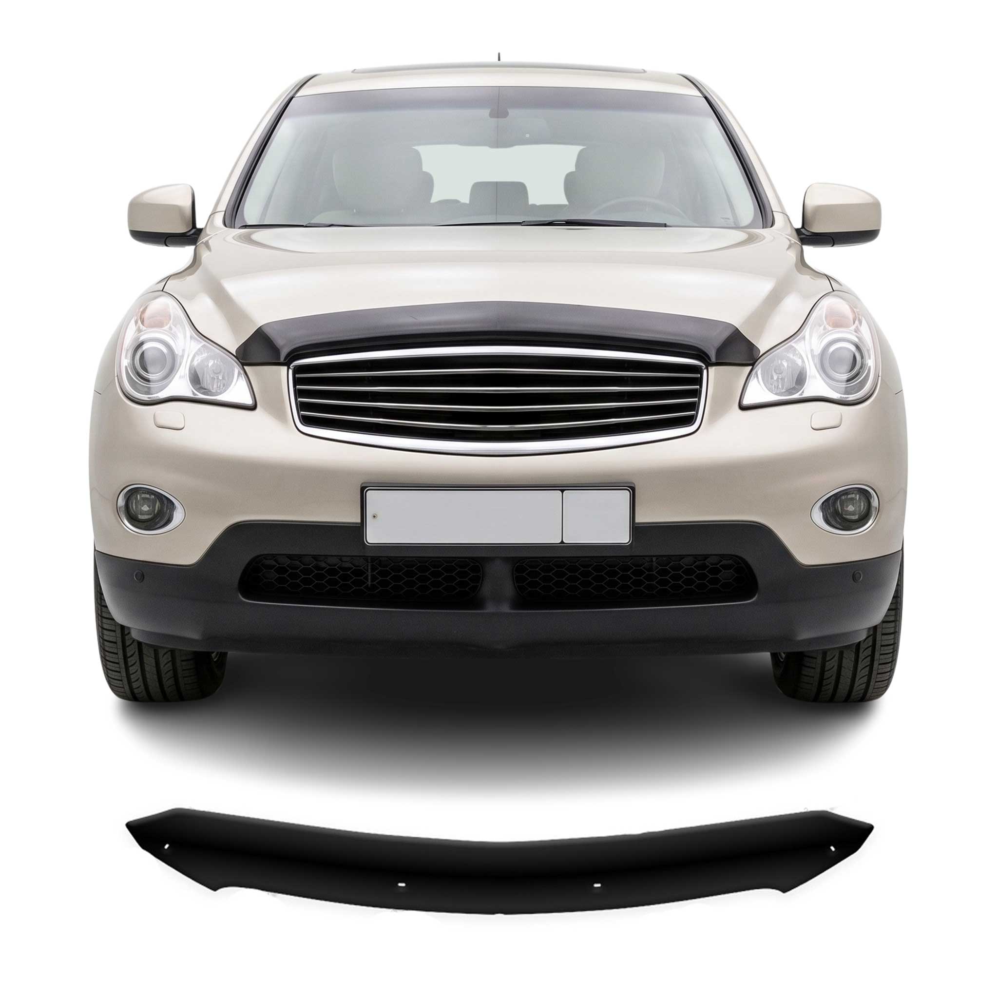 Motorhaube Deflektor Insekten Steinschlagschutz für Infiniti EX35 2013-21 Dunkel