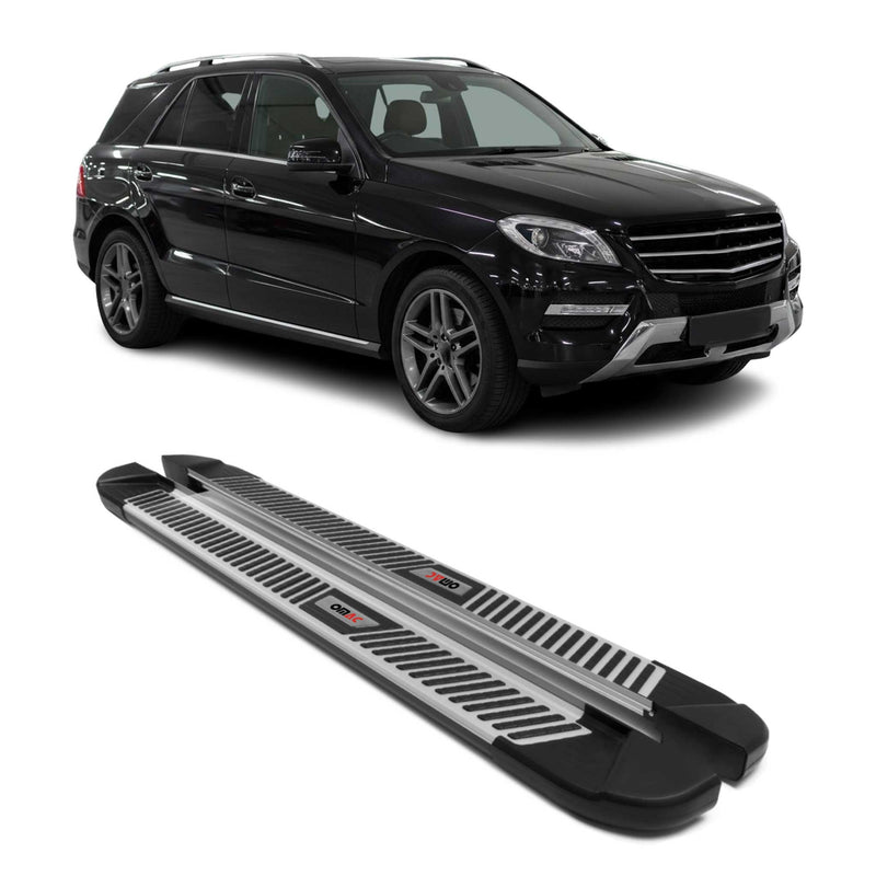 Trittbretter Seitenbretter Seitenschweller für Mercedes W166 2011-15 Alu Schwarz