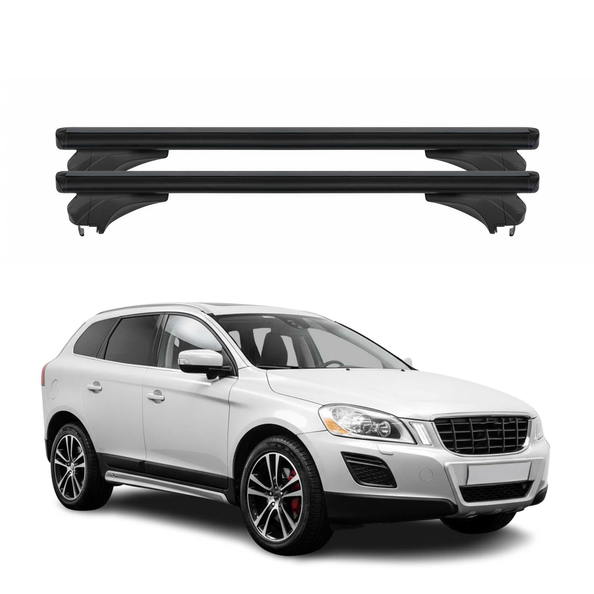 Menabo Dachträger Grundtäger für Volvo XC60 I 2008-2013 Pre-FL Alu Schwarz 2 tlg